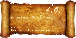 Arnstein Oriána névjegykártya